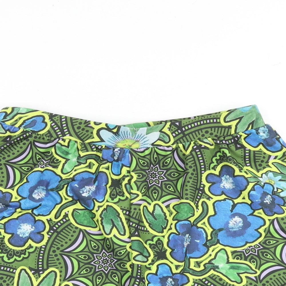 ASOS Womens Multicoloured Floral Polyester Basic Shorts Size 8 L3 in Regular Pull On