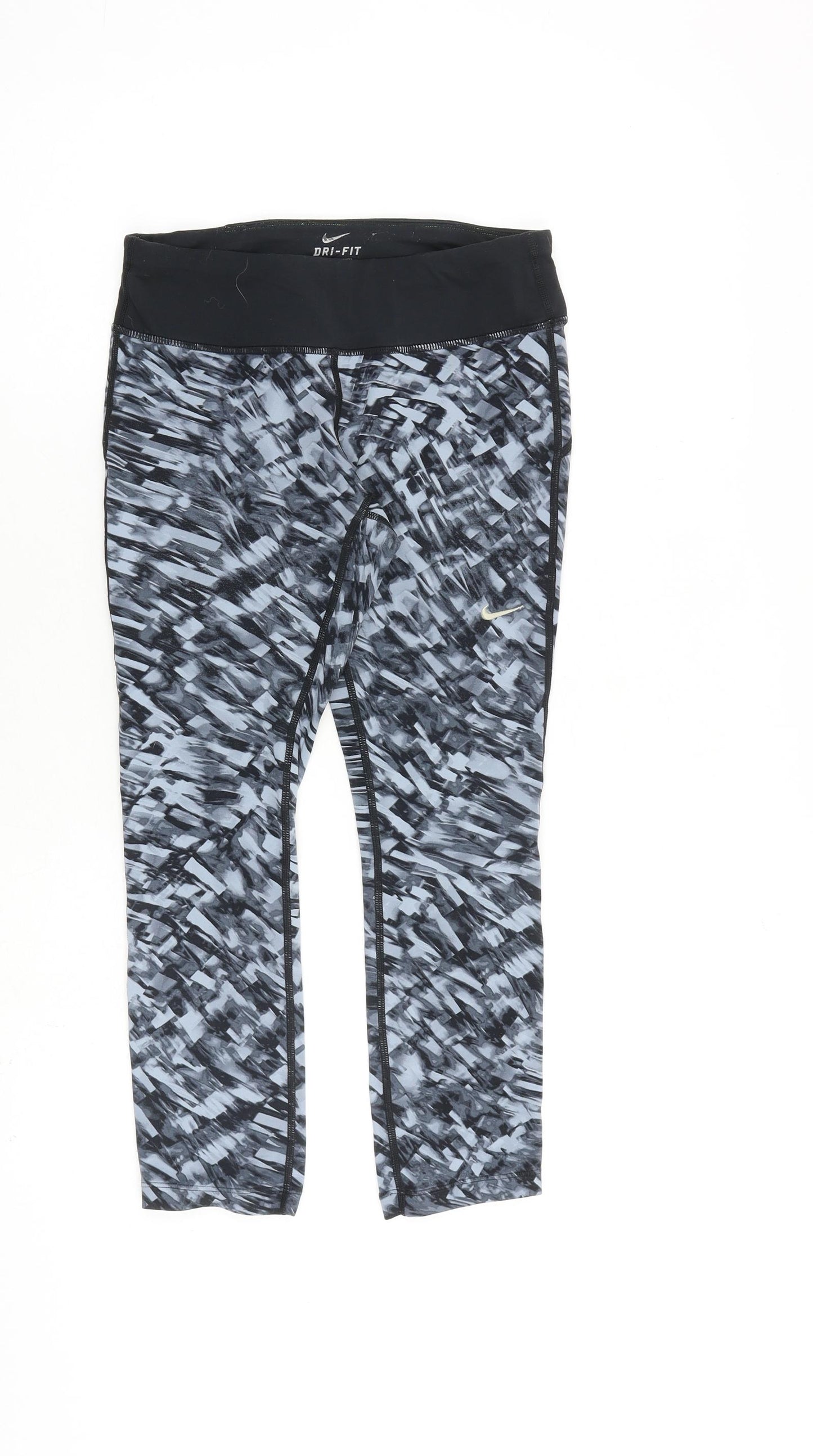 Nike Womens Green Geometric Polyamide Carrot Leggings Size S L23 in