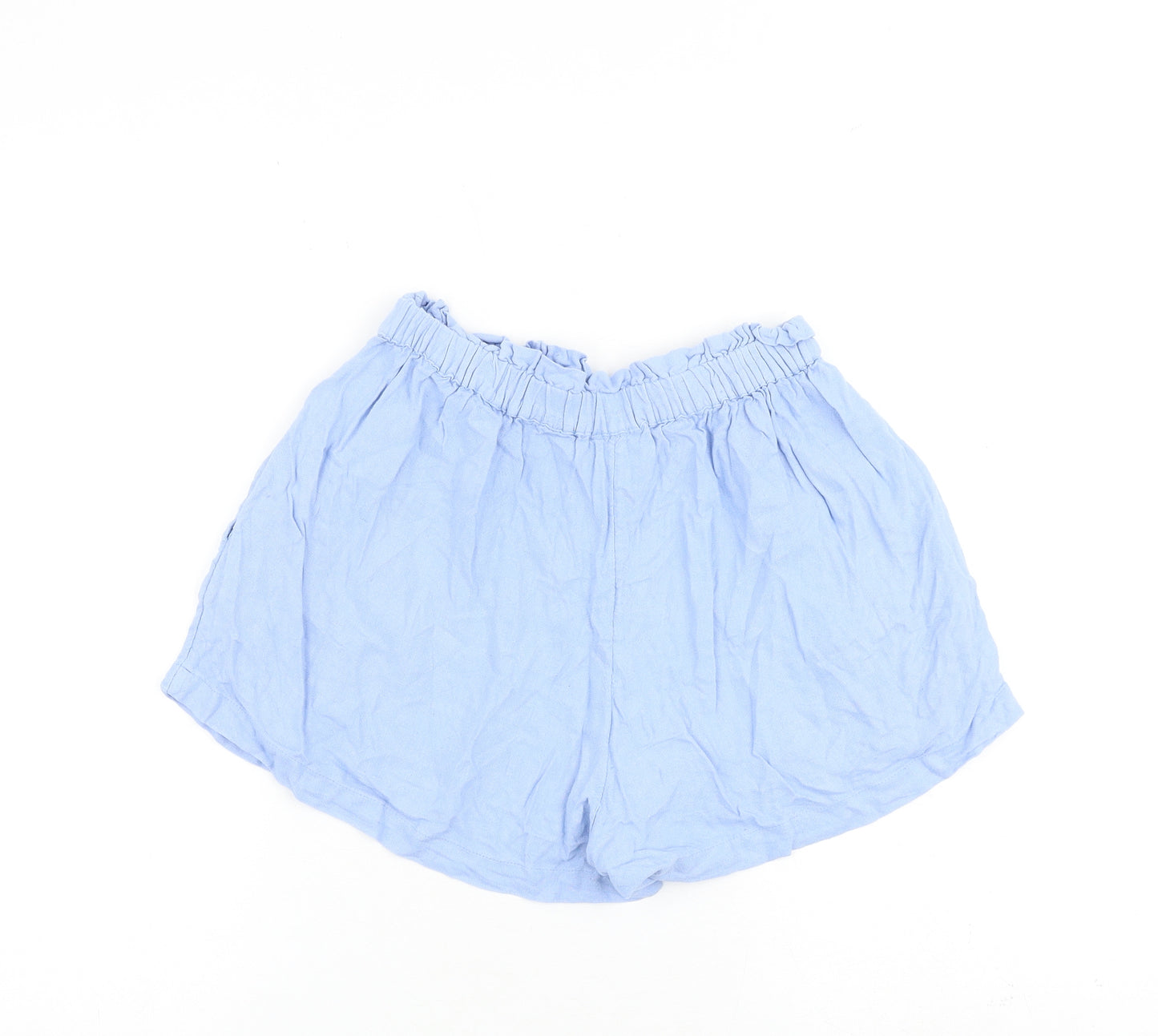 River Island Womens Blue Viscose Basic Shorts Size S L3 in Regular Pull On