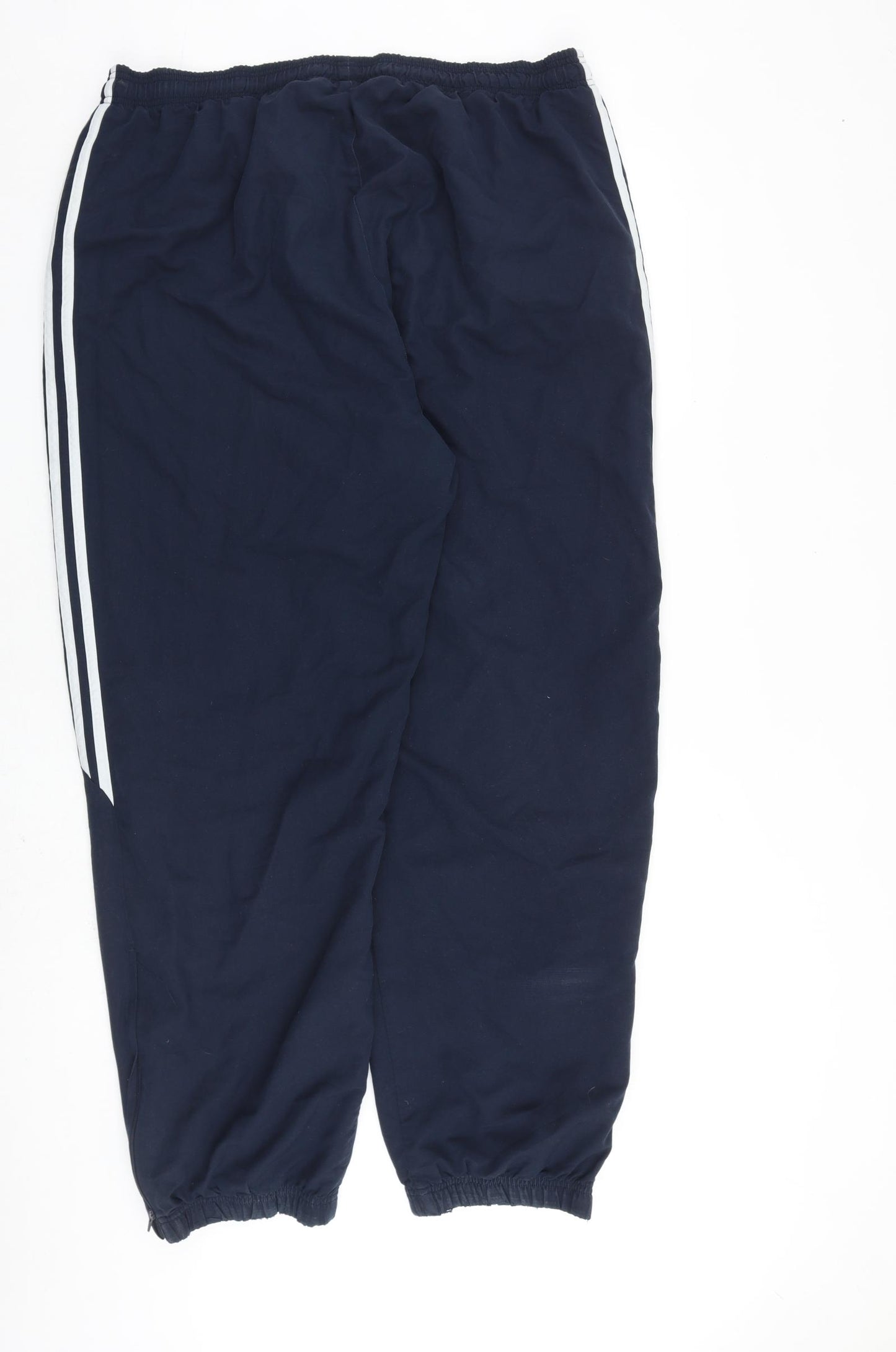 adidas Mens Blue Polyester Sweatpants Trousers Size 2XL L31 in Regular Drawstring