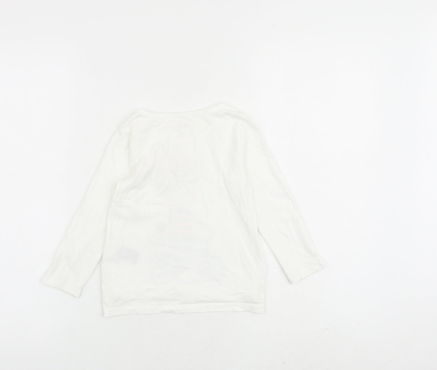 Gap Girls White 100% Cotton Basic T-Shirt Size 3 Years Round Neck Pullover