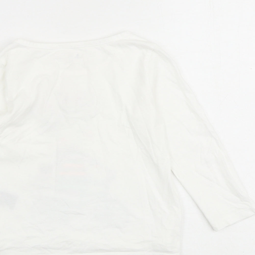 Gap Girls White 100% Cotton Basic T-Shirt Size 3 Years Round Neck Pullover