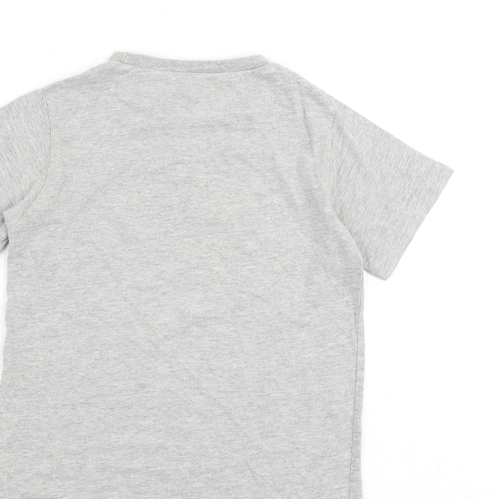 Lambretta Boys Grey 100% Cotton Basic T-Shirt Size S Round Neck Pullover