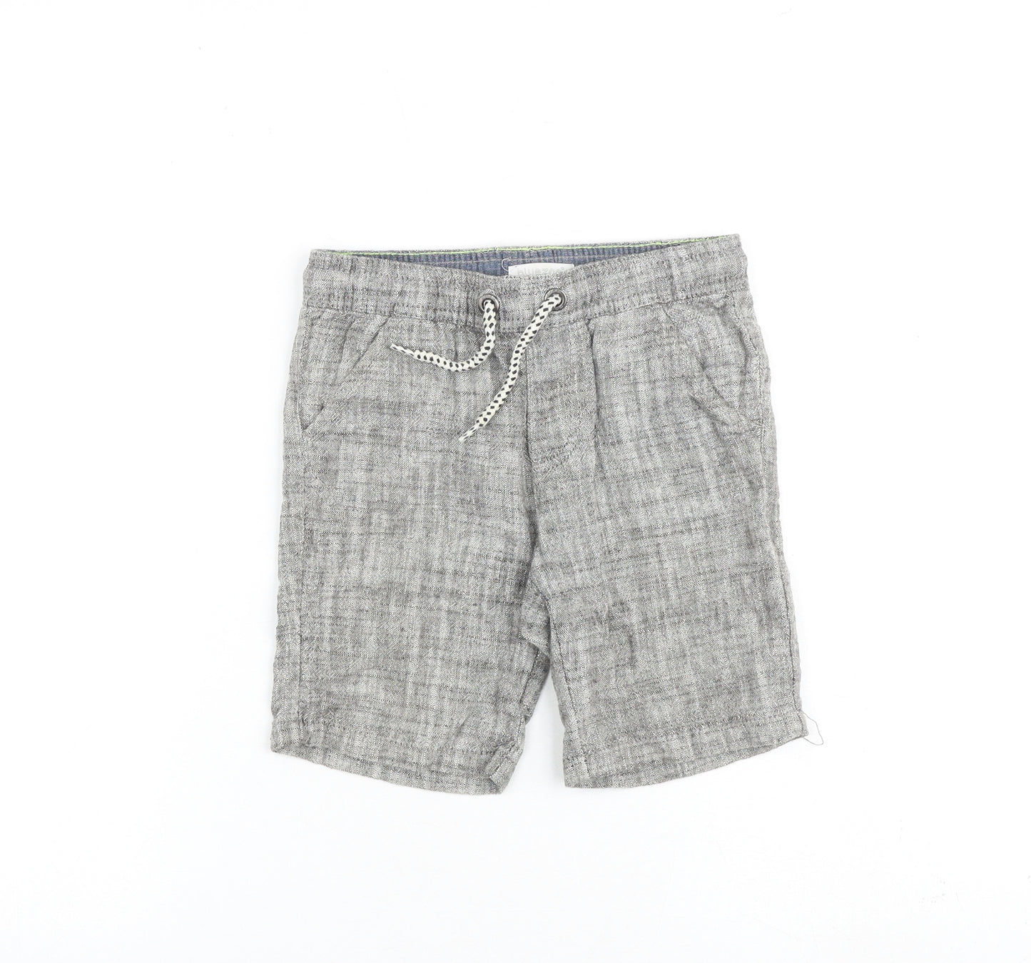 Blue Zoo Boys Grey Linen Bermuda Shorts Size 6 Years Regular Drawstring