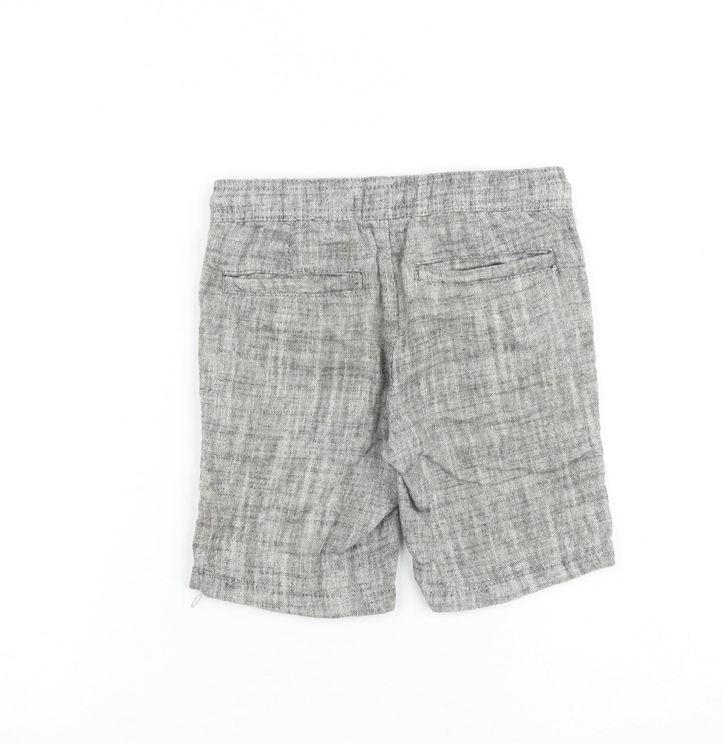 Blue Zoo Boys Grey Linen Bermuda Shorts Size 6 Years Regular Drawstring