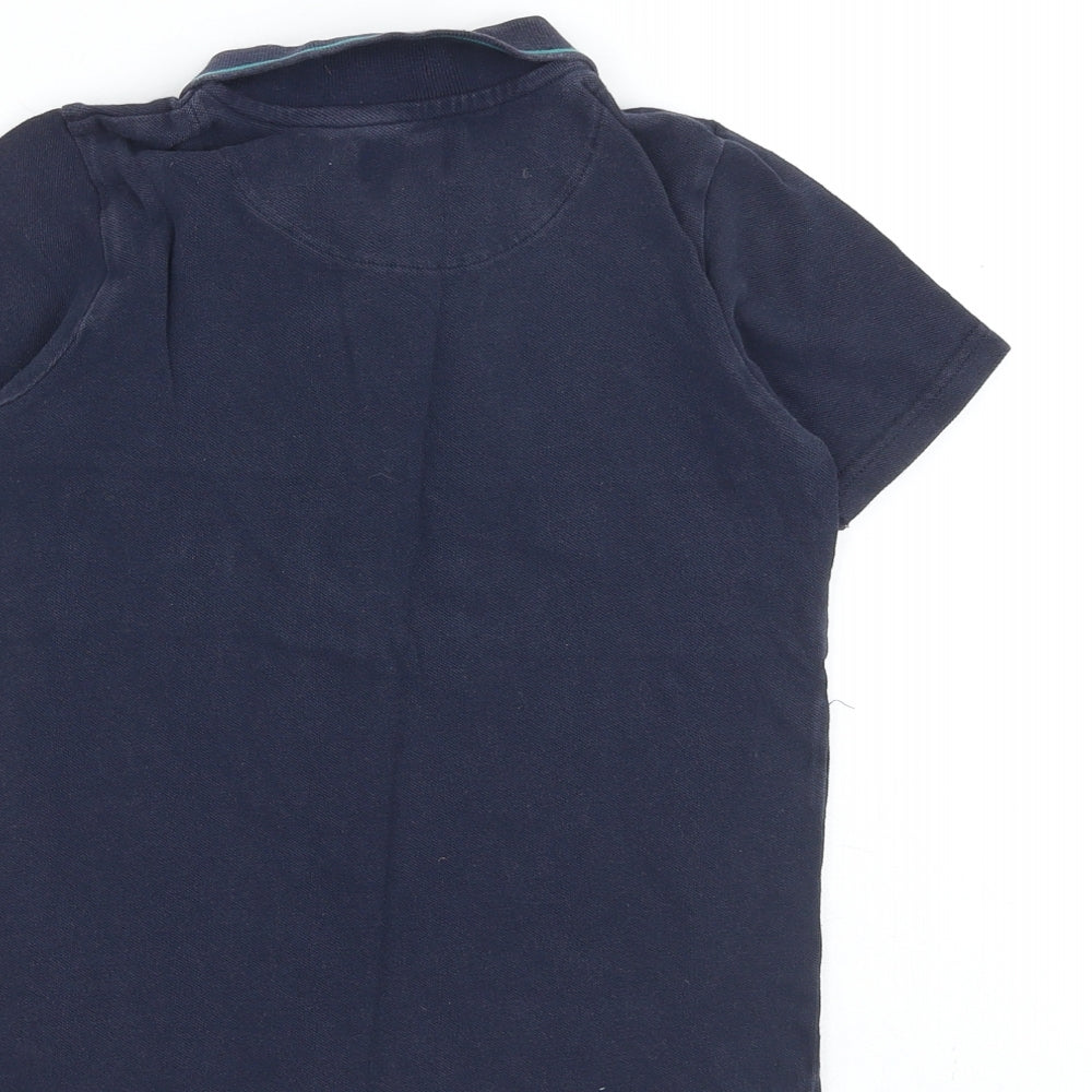 Penguin Boys Blue 100% Cotton Basic T-Shirt Size 8-9 Years Collared Button