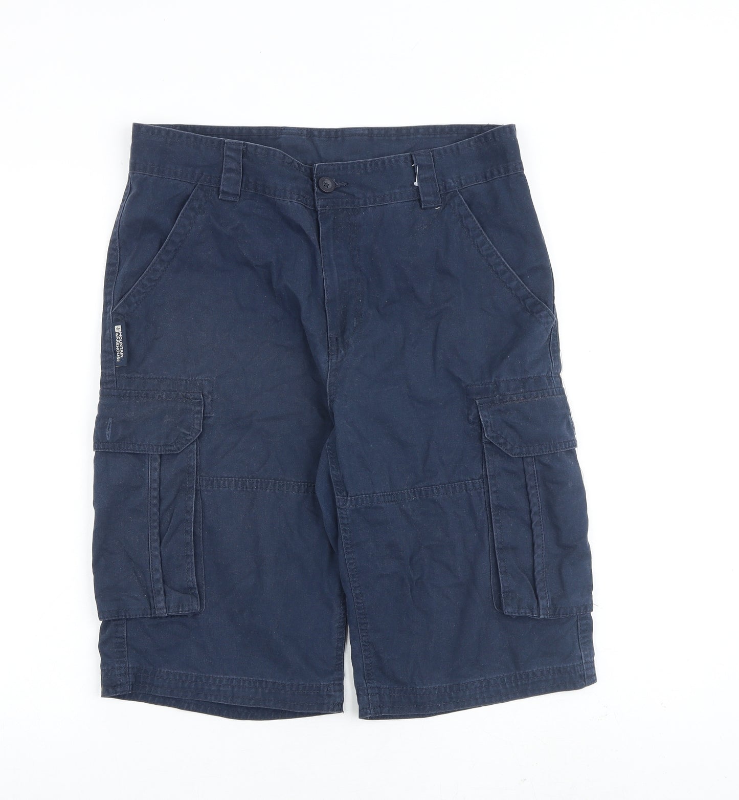 Mountain Warehouse Mens Blue Cotton Cargo Shorts Size 30 in L10 in Regular Zip