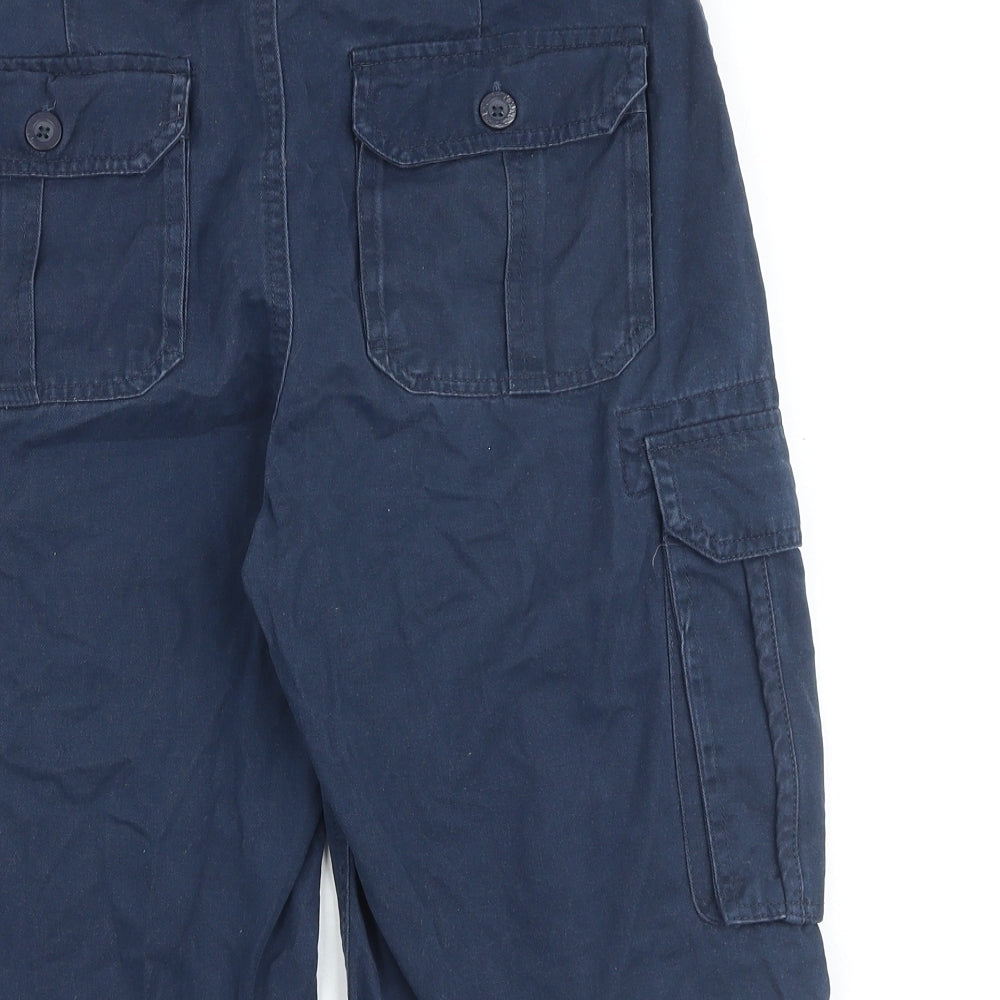 Mountain Warehouse Mens Blue Cotton Cargo Shorts Size 30 in L10 in Regular Zip