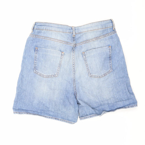 Limited Edition Womens Blue Cotton Basic Shorts Size 10 L4.5 in Regular Zip