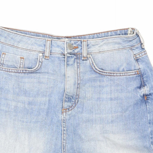 Limited Edition Womens Blue Cotton Basic Shorts Size 10 L4.5 in Regular Zip