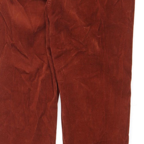 Dorothy Perkins Womens Orange Cotton Trousers Size 12 L32.5 in Regular Zip