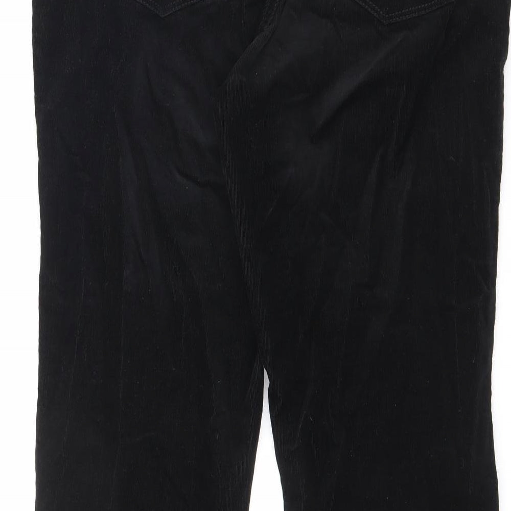Buffalo by David Bitton Womens Black Cotton Trousers Size 16 L28 in Regular Zip