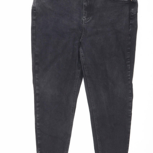 George Womens Black Cotton Skinny Jeans Size L L25 in Slim Zip - Size 18/20