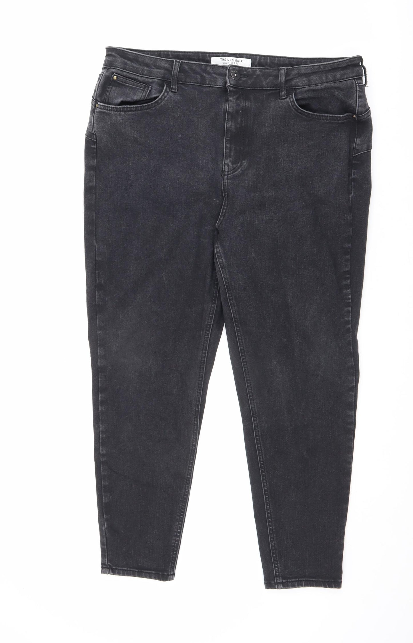 George Womens Black Cotton Skinny Jeans Size L L25 in Slim Zip - Size 18/20