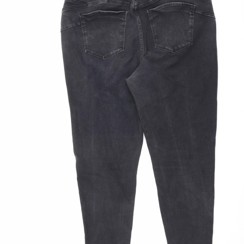 George Womens Black Cotton Skinny Jeans Size L L25 in Slim Zip - Size 18/20