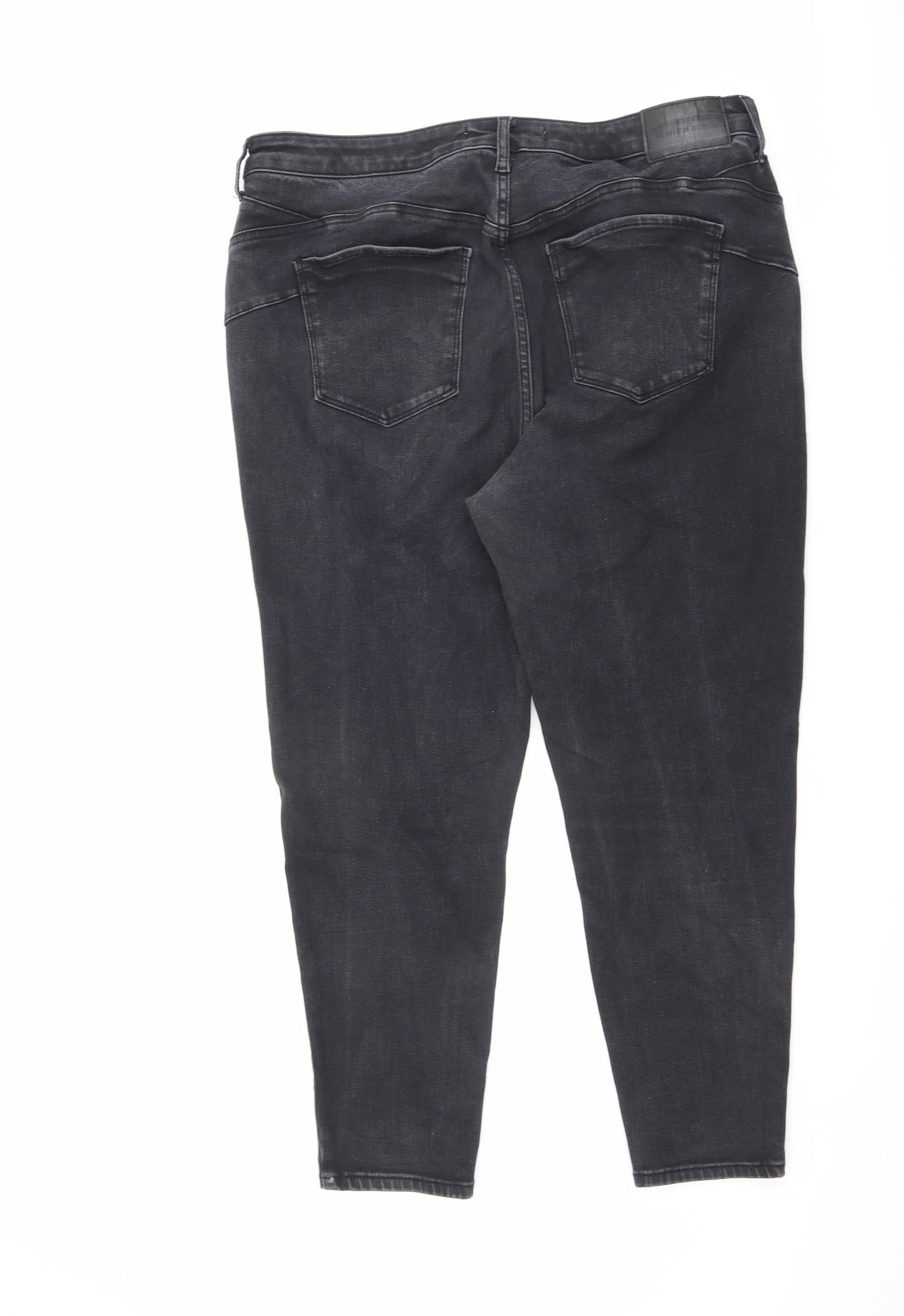 George Womens Black Cotton Skinny Jeans Size L L25 in Slim Zip - Size 18/20