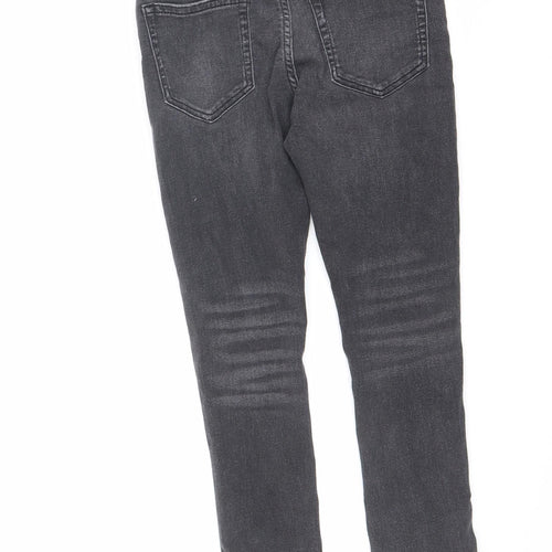 Marks and Spencer Boys Grey Cotton Skinny Jeans Size 8-9 Years L21 in Slim Zip