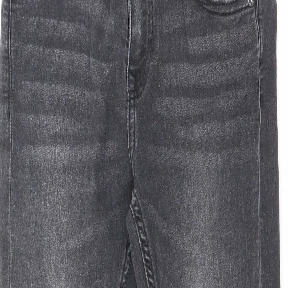 Marks and Spencer Boys Grey Cotton Skinny Jeans Size 8-9 Years L21 in Slim Zip
