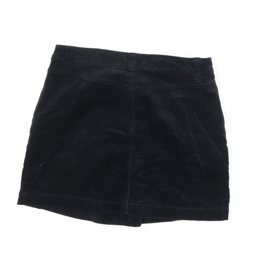 NEXT Womens Black Cotton A-Line Skirt Size 12 Zip