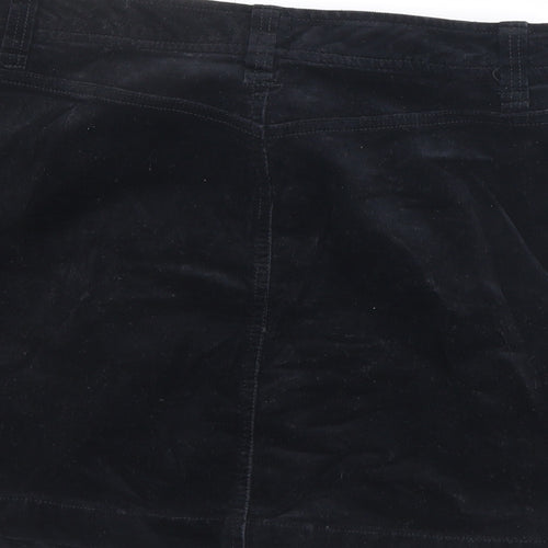 NEXT Womens Black Cotton A-Line Skirt Size 12 Zip
