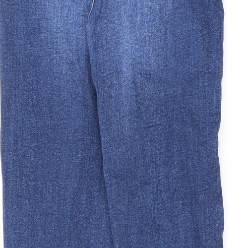 Urban Bliss Womens Blue Cotton Flared Jeans Size 12 L31 in Slim Zip