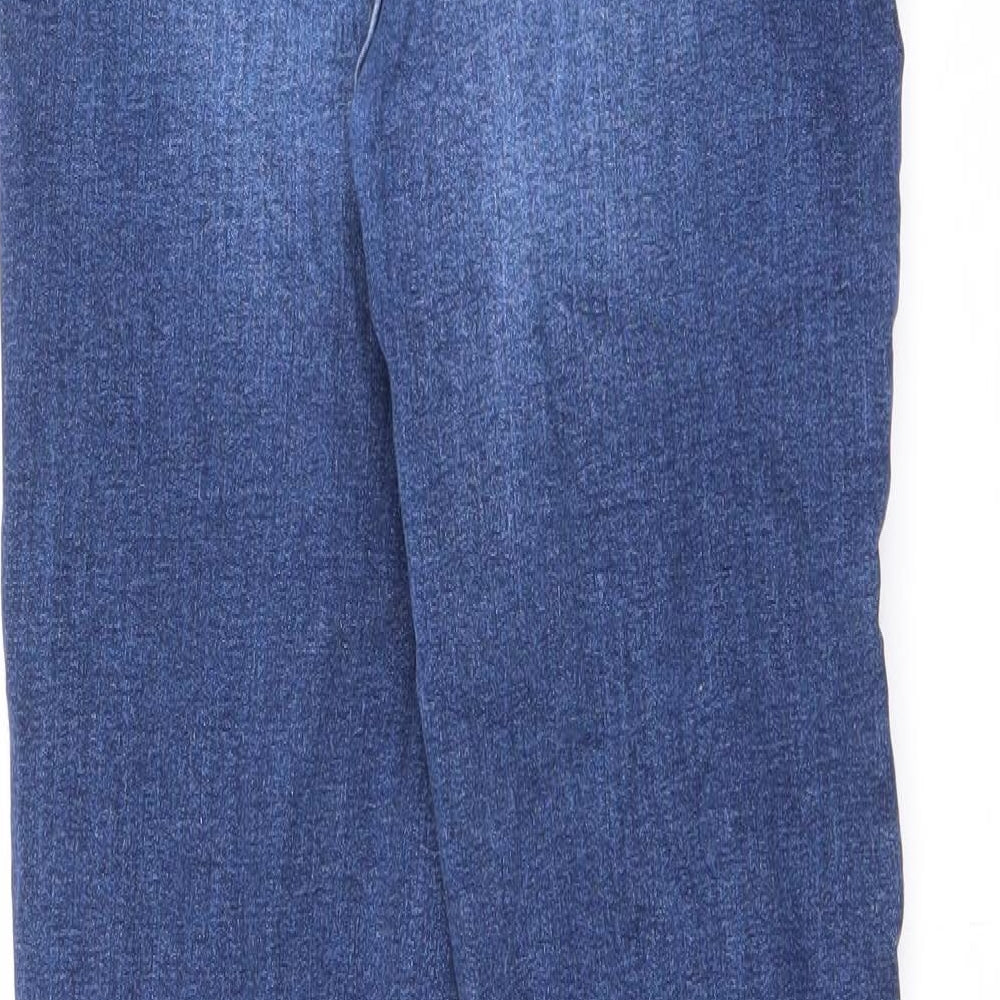 Urban Bliss Womens Blue Cotton Flared Jeans Size 12 L31 in Slim Zip