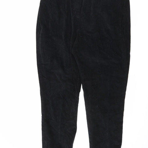 Magic Fit Womens Black Cotton Trousers Size 22 L27 in Regular Zip