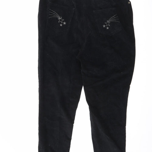 Magic Fit Womens Black Cotton Trousers Size 22 L27 in Regular Zip