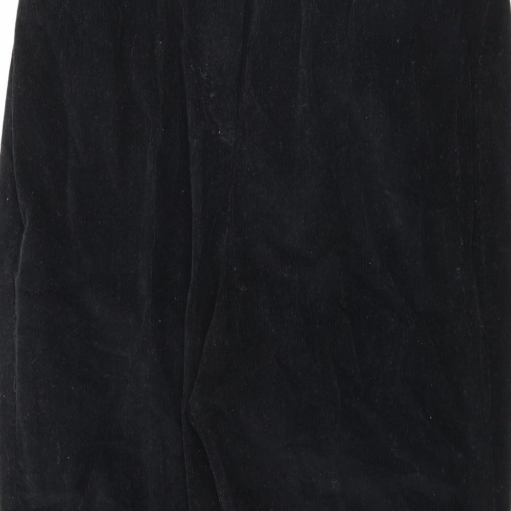 Magic Fit Womens Black Cotton Trousers Size 22 L27 in Regular Zip