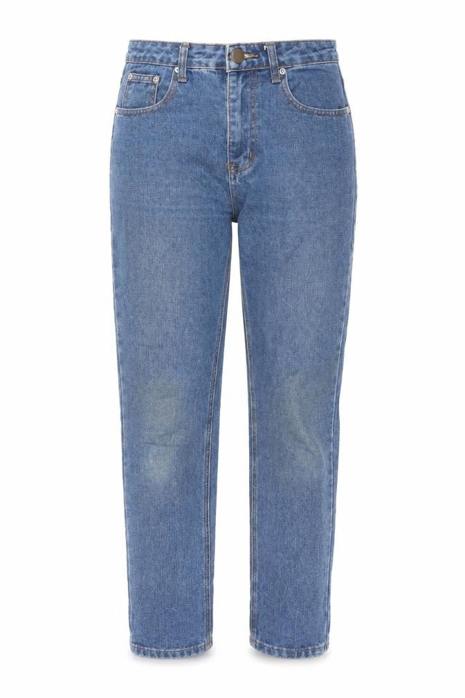 Boohoo Womens Blue Cotton Straight Jeans Size 10 L28 in Regular Zip
