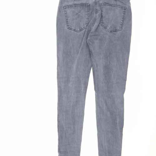 NEXT Womens Grey Cotton Skinny Jeans Size 12 L28 in Regular Zip