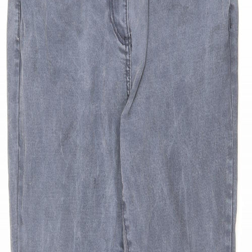 NEXT Womens Grey Cotton Skinny Jeans Size 12 L28 in Regular Zip