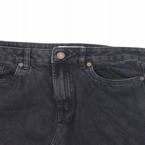 New Look Womens Blue Cotton Mini Skirt Size 10 Zip