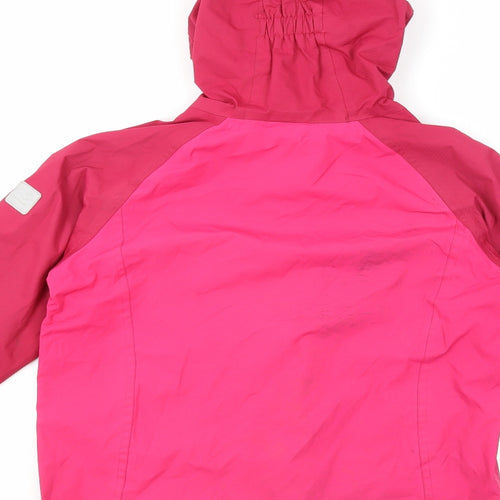 Regatta Girls Pink Windbreaker Jacket Size 9-10 Years Zip - Logo Hooded