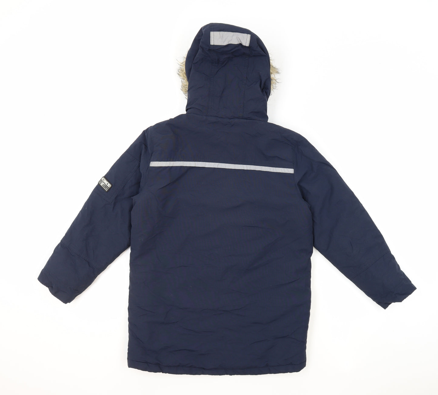 NEXT Boys Blue Rain Coat Coat Size 9 Years Zip - Hooded Pockets