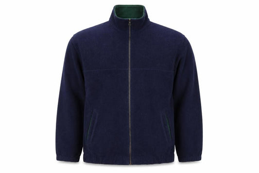 Front view of St Bernard men’s blue jacket, size S, zip - thermal activewear, vintage