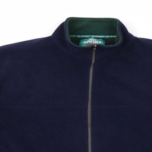 St Bernard Mens Blue Jacket Size S Zip - Thermal Activewear, Vintage