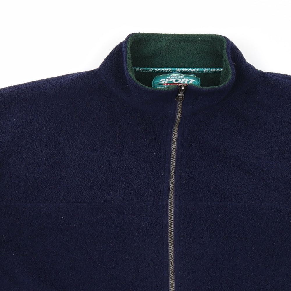 St Bernard Mens Blue Jacket Size S Zip - Thermal Activewear, Vintage