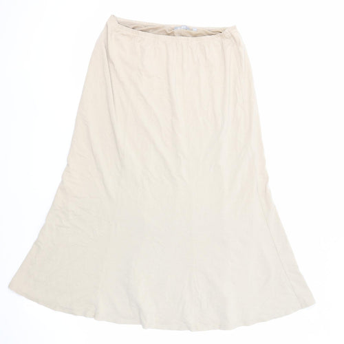 Rabe Womens Beige Viscose A-Line Skirt Size 16 - Elastic Waist