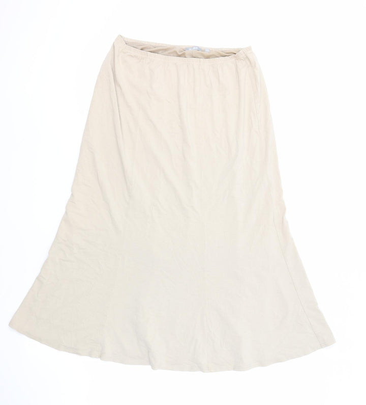 Rabe Womens Beige Viscose A-Line Skirt Size 16 - Elastic Waist