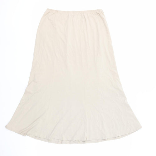 Rabe Womens Beige Viscose A-Line Skirt Size 16 - Elastic Waist