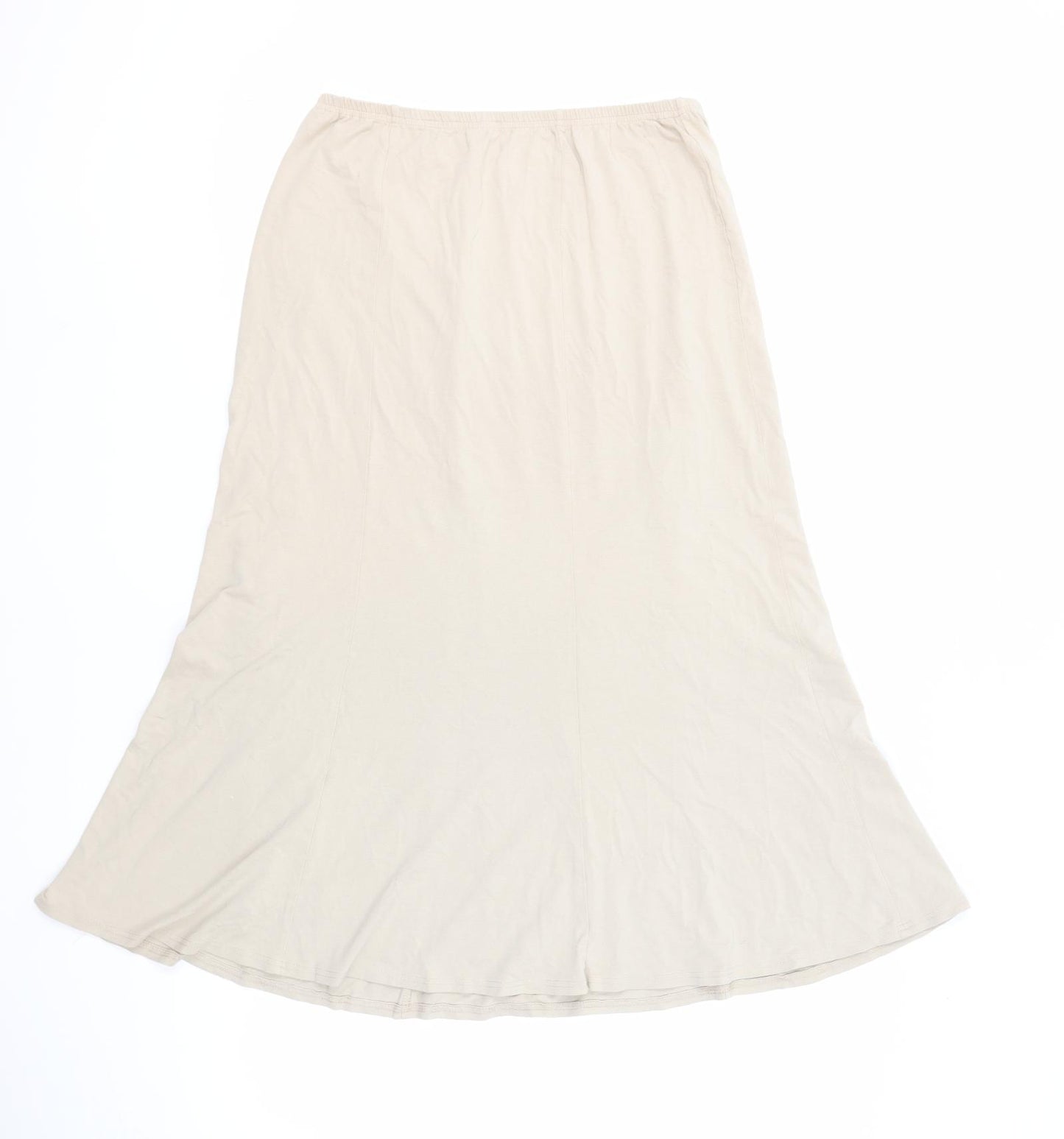 Rabe Womens Beige Viscose A-Line Skirt Size 16 - Elastic Waist