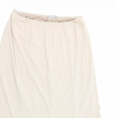 Rabe Womens Beige Viscose A-Line Skirt Size 16 - Elastic Waist