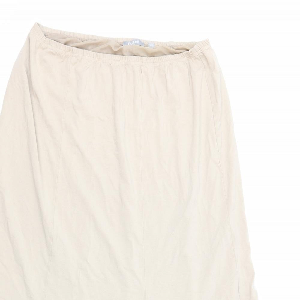 Rabe Womens Beige Viscose A-Line Skirt Size 16 - Elastic Waist