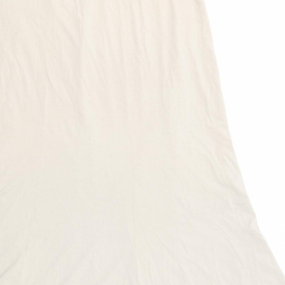 Rabe Womens Beige Viscose A-Line Skirt Size 16 - Elastic Waist