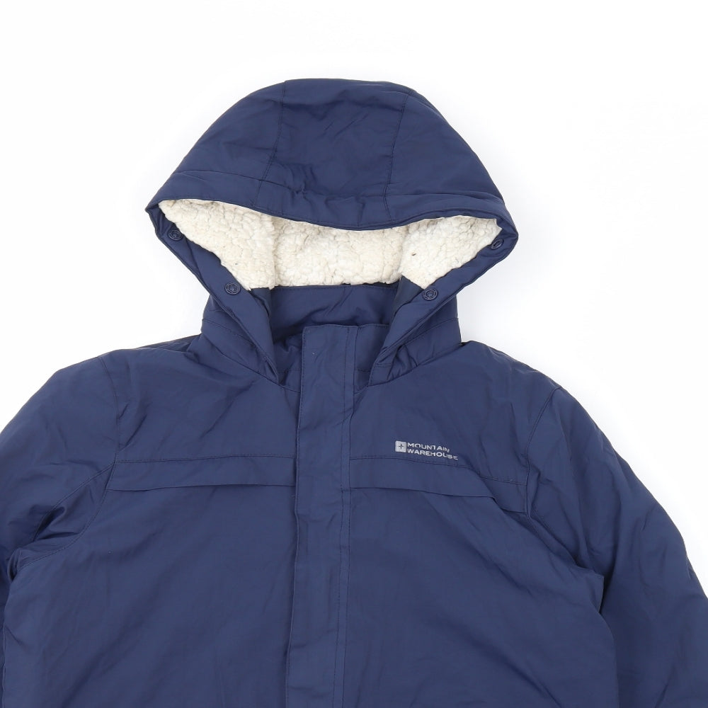 Mountain Warehouse Boys Blue Windbreaker Jacket Size 13 Years Zip - Hooded