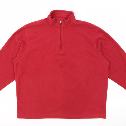 Blue Harbour Womens Red 100% Polyester Pullover Sweatshirt Size 2XL Pullover - 1/4 Zip