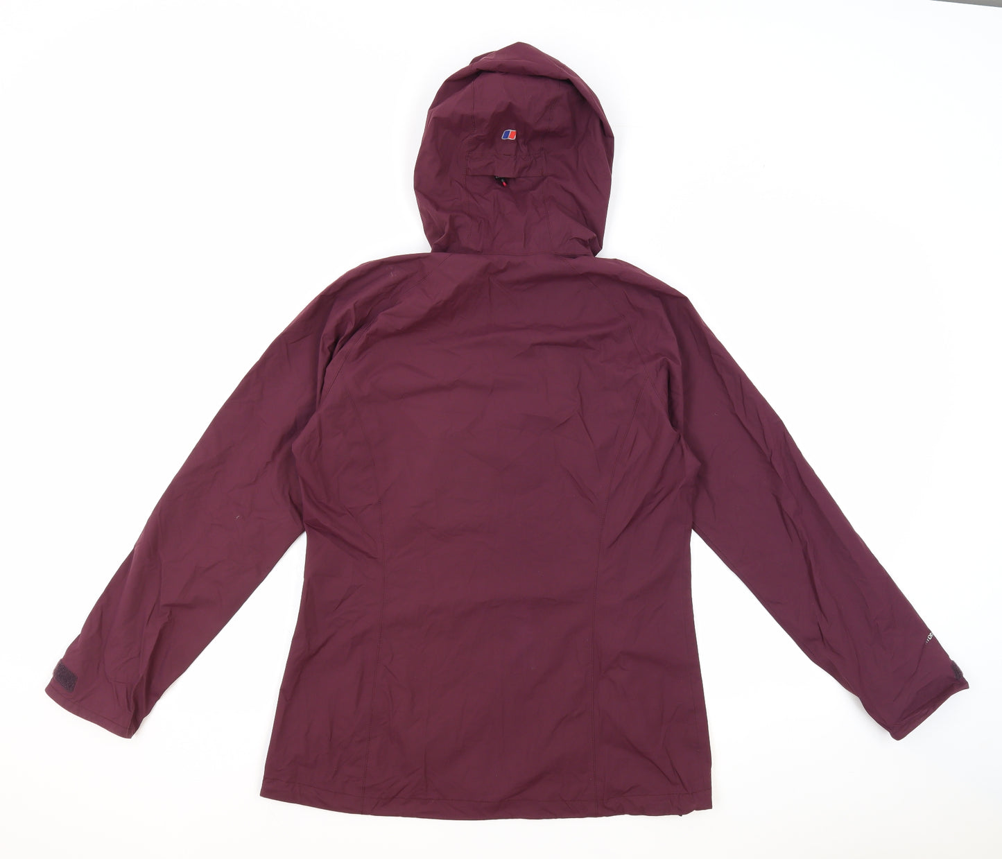 Berghaus Womens Purple Windbreaker Jacket Size 12 Zip - Logo Zipped Pockets