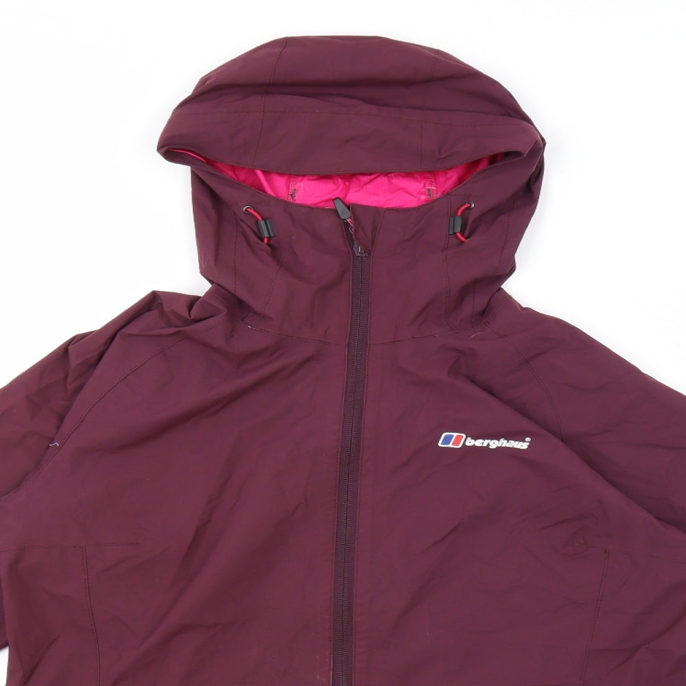 Berghaus Womens Purple Windbreaker Jacket Size 12 Zip - Logo Zipped Pockets