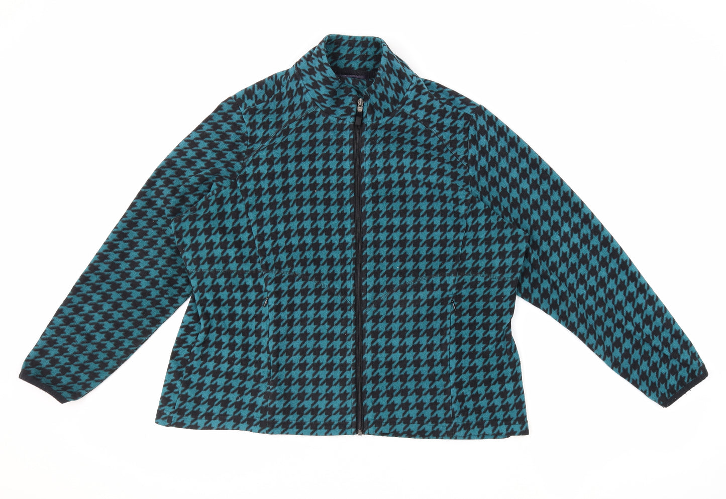 Marks and Spencer Womens Green Geometric Jacket Size 20 Zip